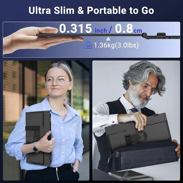 Alt view image 3 of 7 - 14" Laptop Screen Extender, 1080P FHD Triple Laptop Monitor Extender, 3.0lbs Ultra-Slim Portable Monitor Laptop Fit for 13"-17" Laptops, USB-C Plug&Play Travel Monitor Compatible with Wins/Mac/Chrome