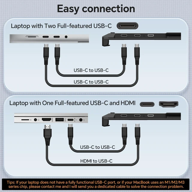 Alt view image 7 of 7 - 14" Triple Laptop Screen Extender, 1080P Ultra-Slim Portable Monitor