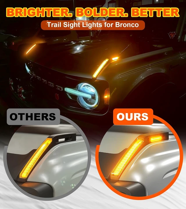 Alt view image 2 of 7 - LED Hood Handle Trail Sight Lights for Ford Bronco 2021-2026 Accessories