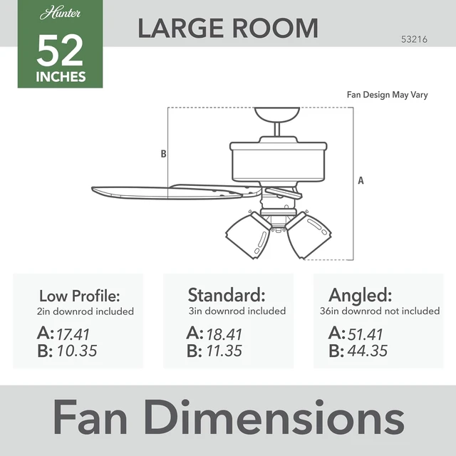 Alt view image 4 of 7 - Amberlin, Indoor, Ceiling Fan, Pull Chain, 52 inch, Brushed Nickel