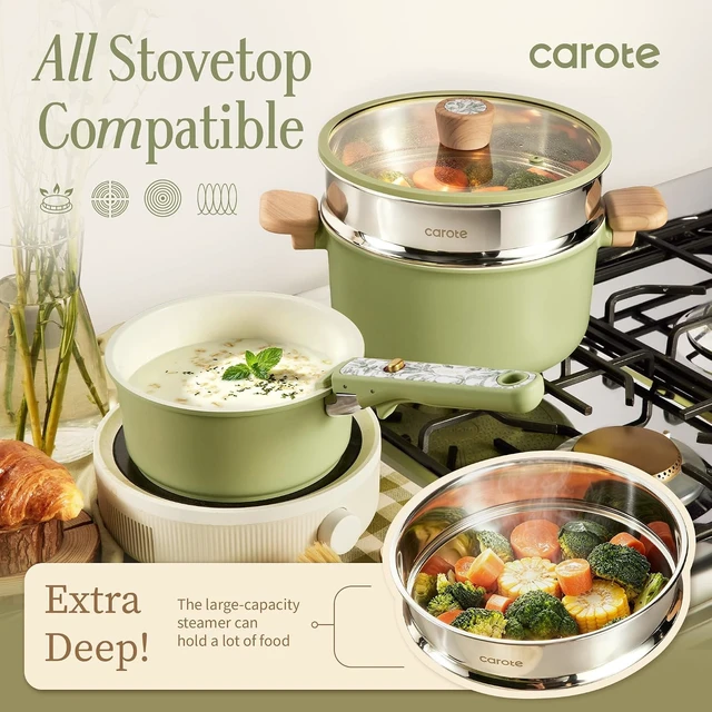 Alt view image 7 of 7 - 42pcs Ceramic Cookware Set, Pots and Pans Set with Detachable Handle