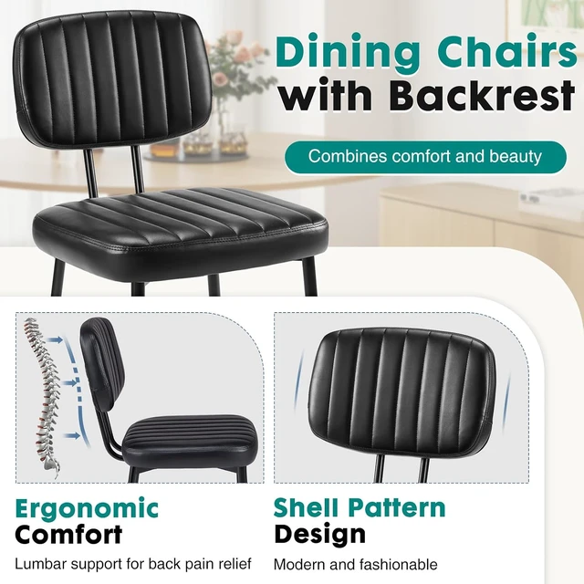 Alt view image 3 of 7 - Dining Chairs Set of 4, Mid Century Modern Kitchen Chairs