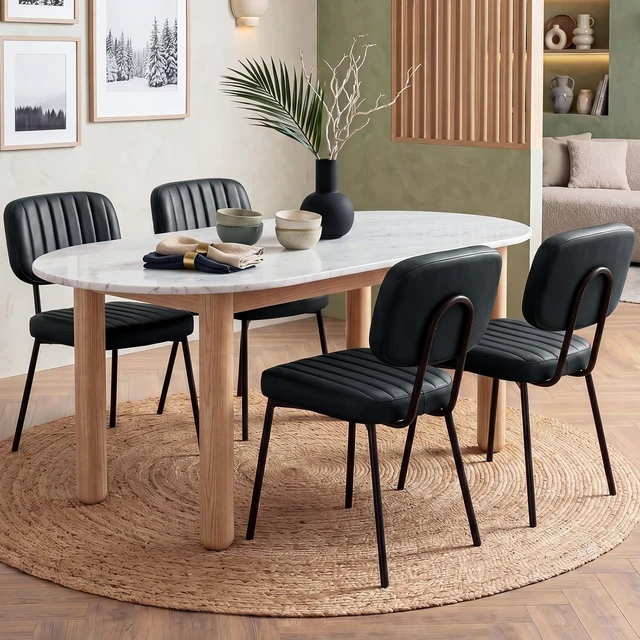Alt view image 7 of 7 - Dining Chairs Set of 4, Mid Century Modern Kitchen Chairs