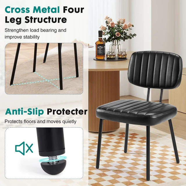 Alt view image 4 of 7 - Dining Chairs Set of 4, Mid Century Modern Kitchen Chairs