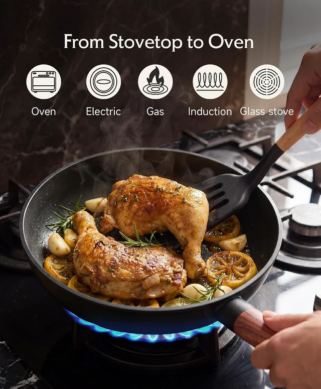 Alt view image 5 of 7 - Titanium Pots and Pans Set NonStick with Bakeware
