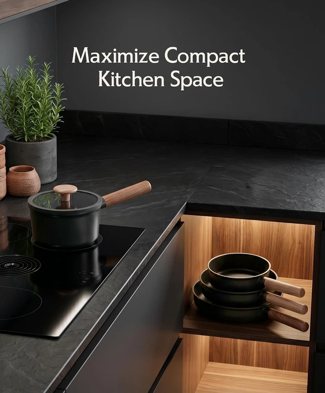 Alt view image 7 of 7 - Titanium Pots and Pans Set NonStick with Bakeware