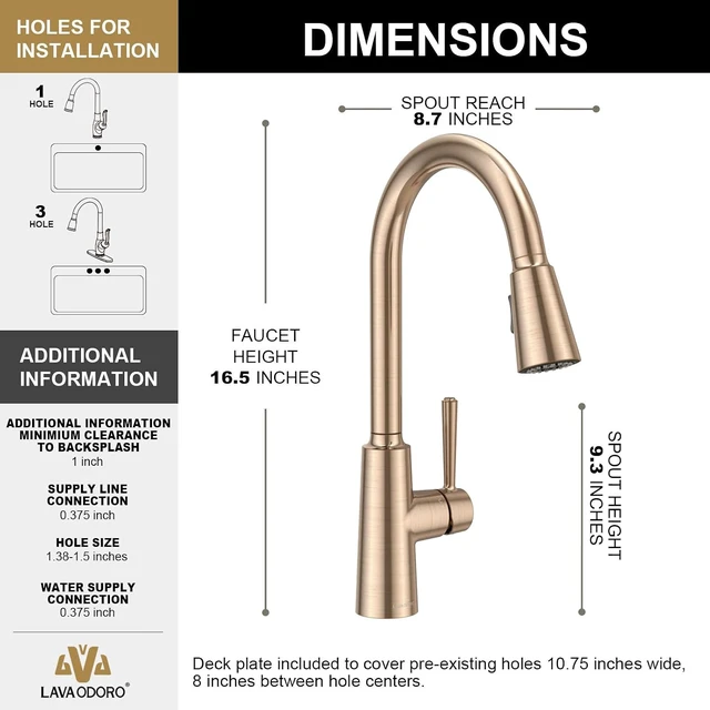 Alt view image 3 of 7 - Modern Kitchen Faucet with Pull Down Sprayer, KF241-CB