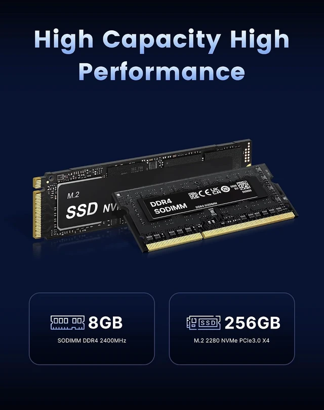Alt view image 6 of 7 - C4 SE Mini PC, Ryzen 5 3500U (up to 3.7GHz), 8GB DDR4 256GB NVMe SSD