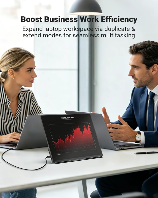 Alt view image 4 of 7 - 16 inch Portable Monitor Touchscreen FHD 1200P IPS Display Travel Monitor with Stand/Speaker, Low Blue Light Screen, USB-C HDMI Touch Screen Extended Monitor for Laptop MacBook PC Xbox PS4/5