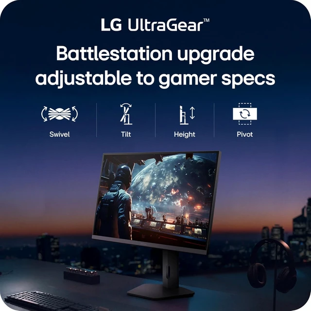 Alt view image 7 of 7 - 27GS75Q-B 27-inch Ultragear QHD (2560x1440) Gaming Monitor, 180Hz (O/C 200Hz), 1ms, IPS, NVIDIA G-SYNC Compatible, FreeSync, HDR10, Tilt/Height/Pivot Stand, HDMI, DisplayPort, Black