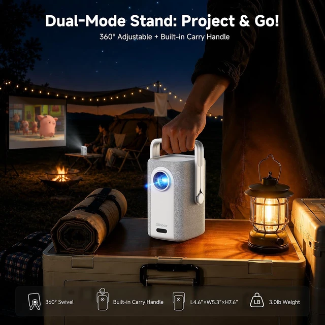 Alt view image 4 of 7 - Short Throw Projector 4K, Now with Netflix, Auto Focus, 40W Dolby