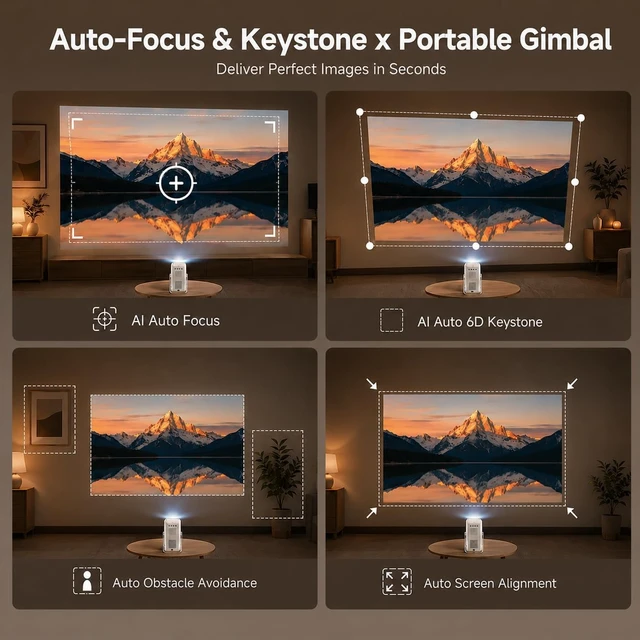 Alt view image 5 of 7 - Short Throw Projector 4K, Now with Netflix, Auto Focus, 40W Dolby