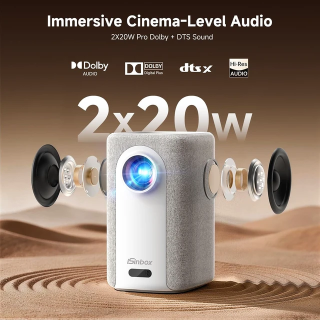 Alt view image 6 of 7 - Short Throw Projector 4K, Now with Netflix, Auto Focus, 40W Dolby