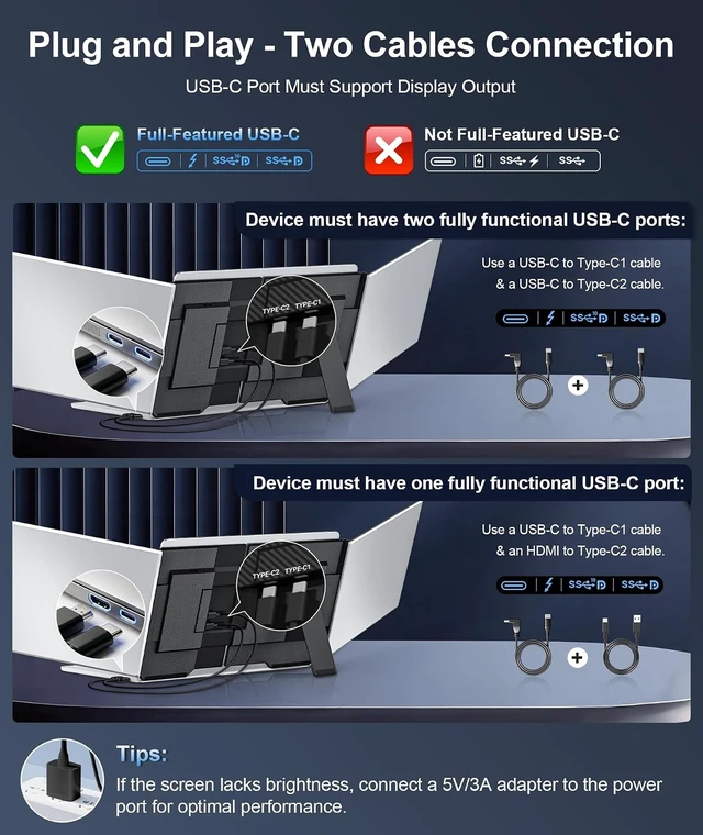 Alt view image 3 of 7 - 15.6" Laptop Screen Extender, FHD 1080P IPS Triple Portable Monitor