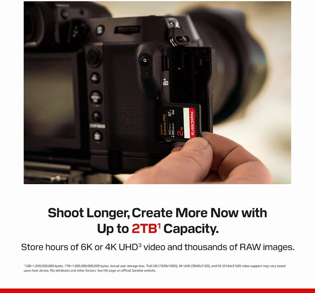 Alt view image 3 of 7 - 128GB Extreme PRO SD Memory Card, Up to 300MB/s Read Speeds, UHS-II