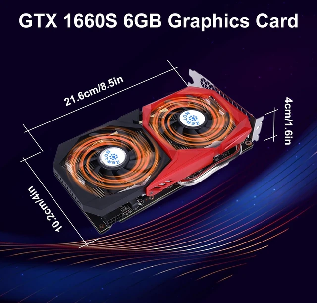 Alt view image 6 of 7 - GeForce GTX 1660 Super 6GB Graphics Cards, GDRR6 192Bit PCIE 3.0X16 Computer Gaming Gpu, Dual Freeze Fans Video Card with HDMI/DP/DVI Ports Support 4K and 8K HD