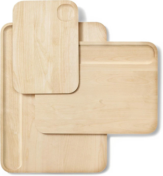 Main image of 4-Piece Double Sided Wood Cutting Board Set