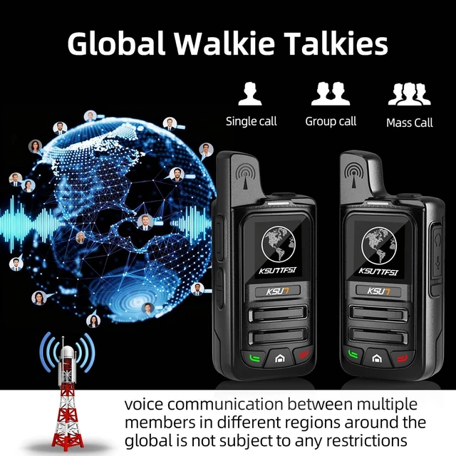 Alt view image 2 of 7 - Global Lifetime Free Rapid Walkie Talkies Unlimited Range Nationwide PTT 4G LTE PoC Long Range Two Way Radios Long Distance 5000 Miles Professional for Family,Outdoor,Logistics (4 Pack with SIM)