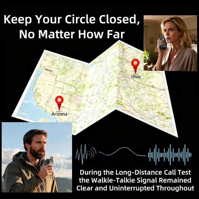 Alt view image 4 of 7 - Global Lifetime Free Rapid Walkie Talkies Unlimited Range Nationwide PTT 4G LTE PoC Long Range Two Way Radios Long Distance 5000 Miles Professional for Family,Outdoor,Logistics (4 Pack with SIM)