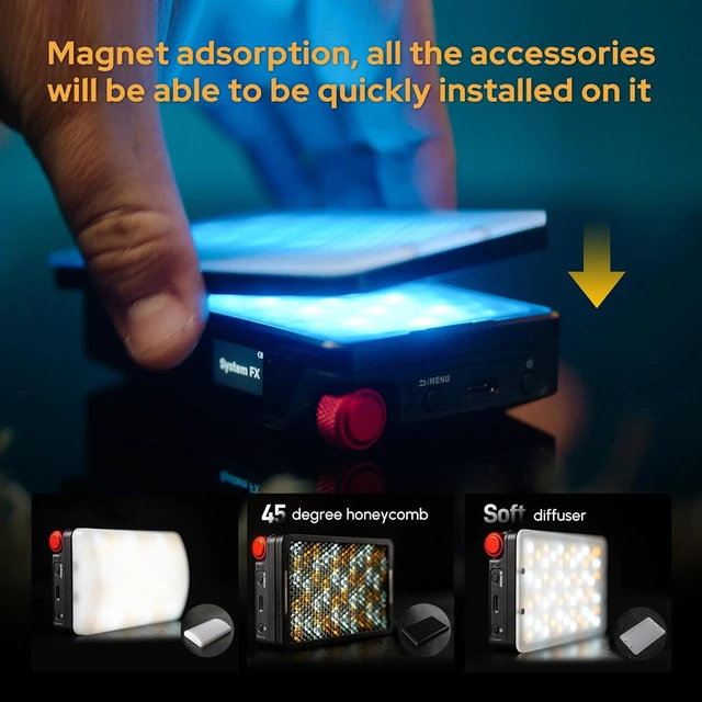 Alt view image 4 of 7 - MC Pro RGBWW On Camera Video Light,5W High Brightness 1585Lux@0.5m