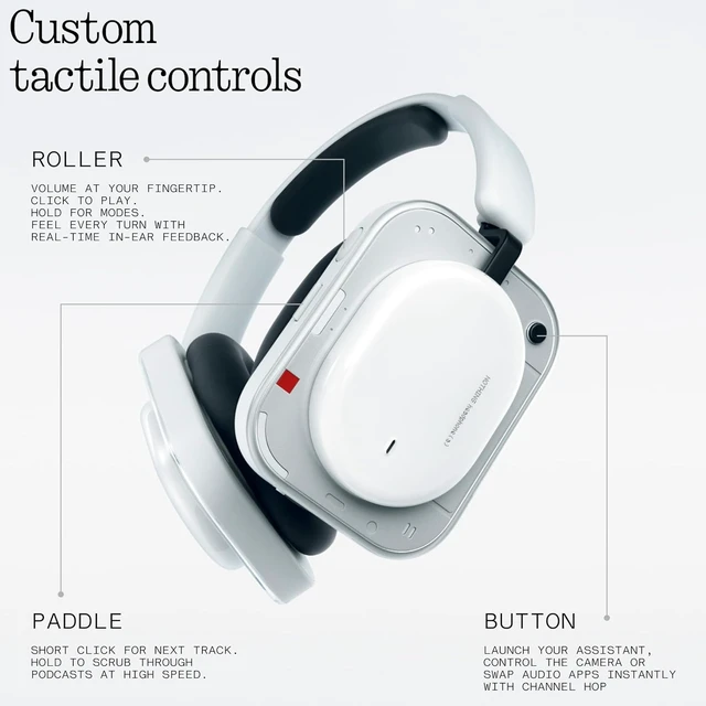 Alt view image 5 of 7 - Headphone (a) 2026 New, Adaptive Active Noise Cancelling Headphones, Wireless Over Ear Bluetooth 5.4 ANC Headset with LDAC Hi-Res, 5 HD Mics Ultra Bass via APP, 135 Hours Playtime, Black