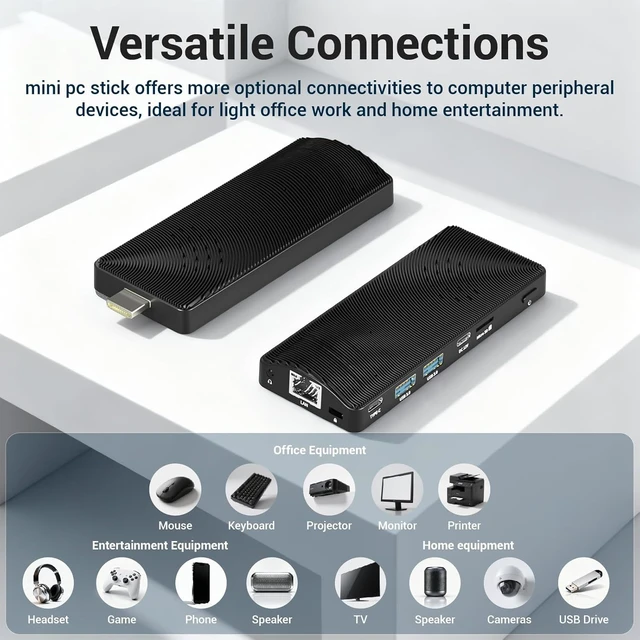 Alt view image 5 of 7 - Fanless Mini PC Stick Win 11 Pro, Celeron J4105 8GB RAM 128GB eMMC Desktop Computer Stick, Support 4K HDMI, RJ45 Gigabit Ethernet, WiFi 5 for Industry IoT Media Business Office Digital Signage