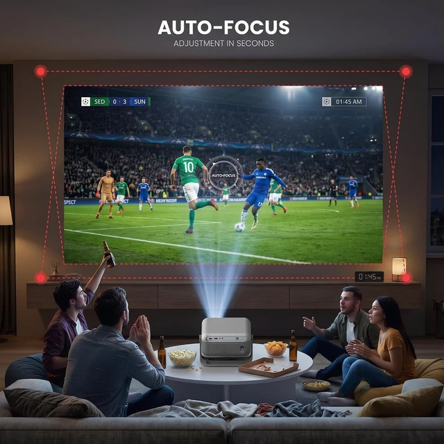 Alt view image 4 of 7 - Mini Projector with Wifi and Bluetooth,Projector 4K Compatible with Netflix