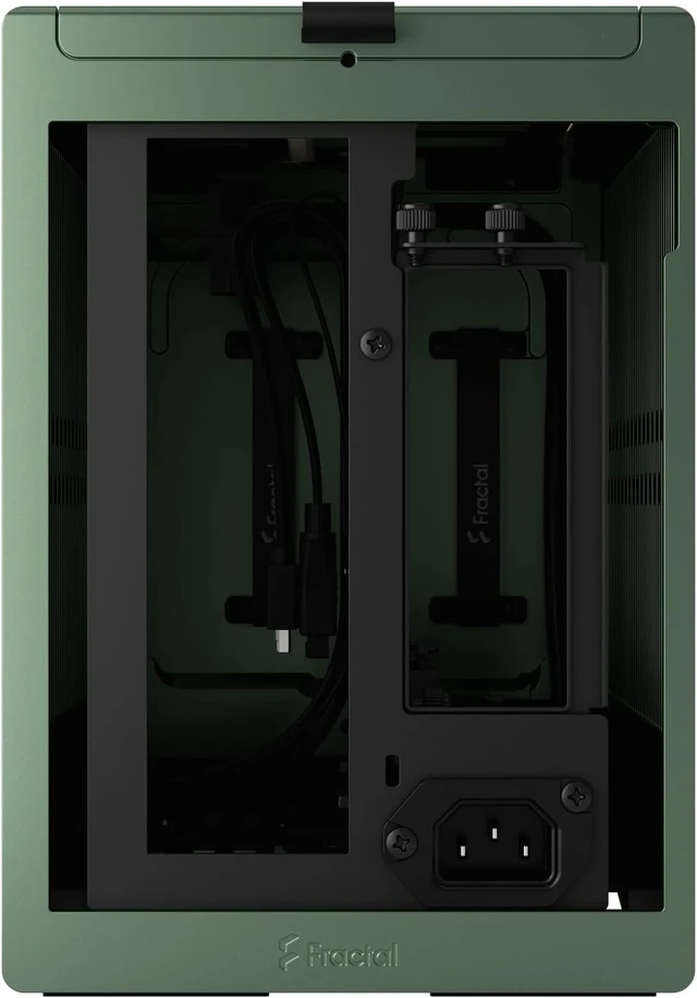 Alt view image 3 of 7 - Terra Jade - Wood Walnut Front Panel - Small Form Factor - Mini ITX Gaming case PCIe 4.0 Riser Cable USB Type-C - Anodized Aluminum Panels