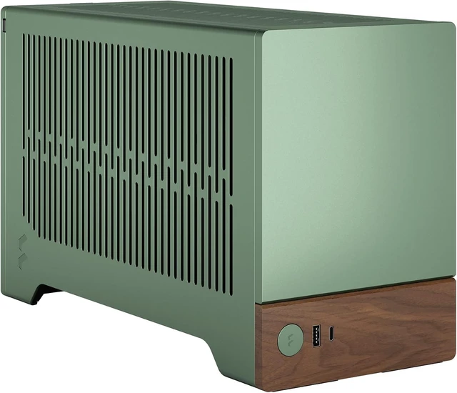 Alt view image 5 of 7 - Terra Jade - Wood Walnut Front Panel - Small Form Factor - Mini ITX Gaming case PCIe 4.0 Riser Cable USB Type-C - Anodized Aluminum Panels