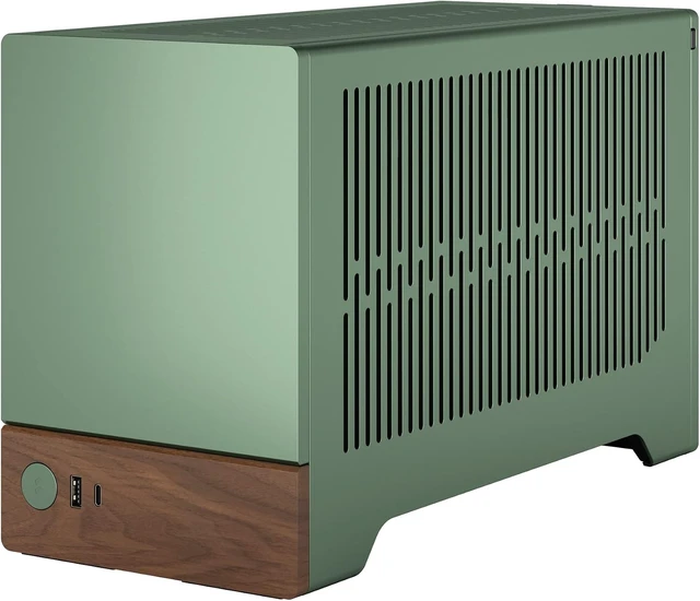 Alt view image 6 of 7 - Terra Jade - Wood Walnut Front Panel - Small Form Factor - Mini ITX Gaming case PCIe 4.0 Riser Cable USB Type-C - Anodized Aluminum Panels