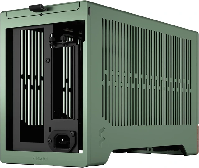 Alt view image 7 of 7 - Terra Jade - Wood Walnut Front Panel - Small Form Factor - Mini ITX Gaming case PCIe 4.0 Riser Cable USB Type-C - Anodized Aluminum Panels