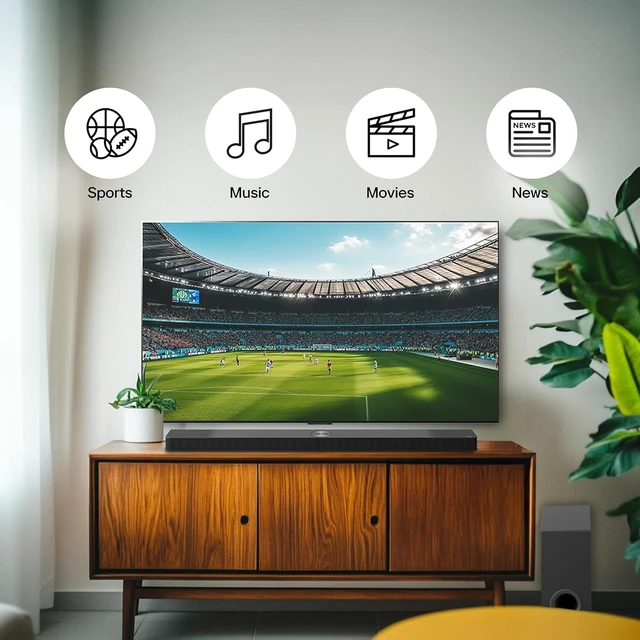 Alt view image 5 of 7 - S40TR 4.1 ch. Home Theater Soundbar with Rear Surround Speakers and Wireless Subwoofer, Wow Interface, Dolby Audio, AI Sound Pro, Amazon Exclusive - Black
