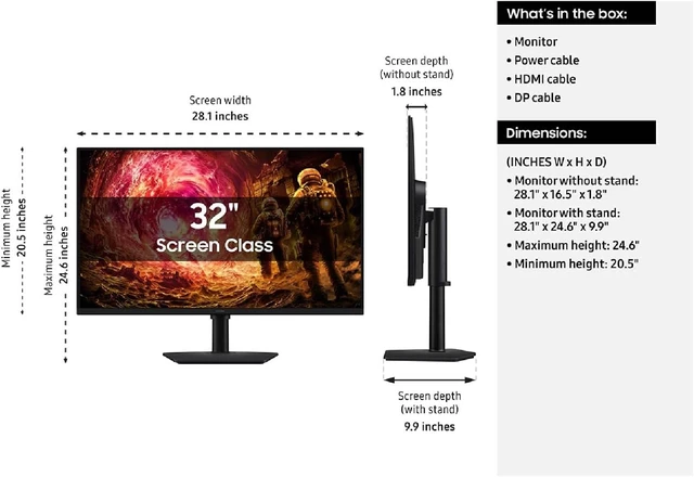 Alt view image 3 of 7 - 32 Odyssey G5 (G50F) Series QHD Gaming Monitor