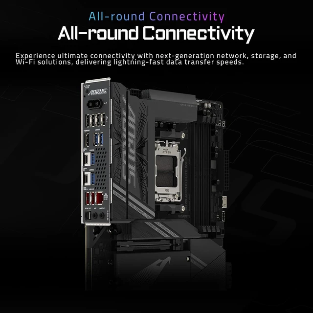 Alt view image 2 of 7 - X870 AORUS Elite WIFI7 AM5 LGA 1718 Motherboard, ATX, DDR5, 4X M.2, PCIe 5.0, USB4, WIFI7, 2.5GbE LAN, EZ-Latch, 5-Year Warranty
