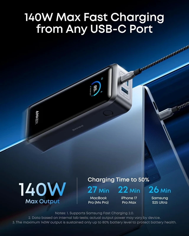 Alt view image 3 of 7 - Prime Power Bank, 26,250mAh 300W Fast Charging
