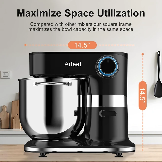 Alt view image 3 of 7 - 10.5QT Stand Mixer, 900W Electric Tilt-Head Kitchen Mixer Black