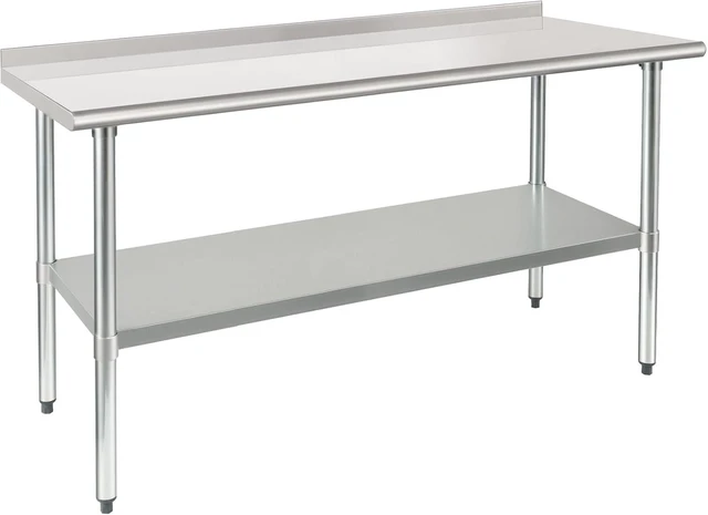 Main image of HARDURA Stainless Steel Prep & Work Table 24 x 60 Inches Backsplash