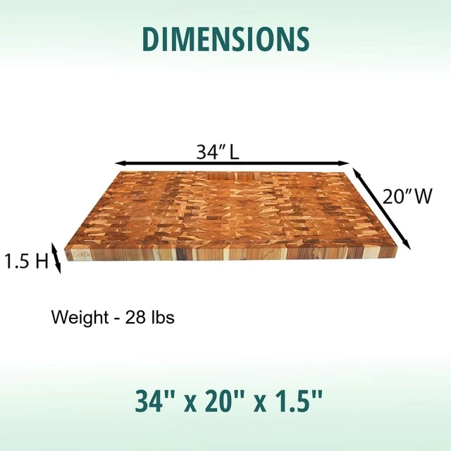 Alt view image 4 of 7 - Teak Cutting Board 34x20 with Waste Slot & Juice Groove