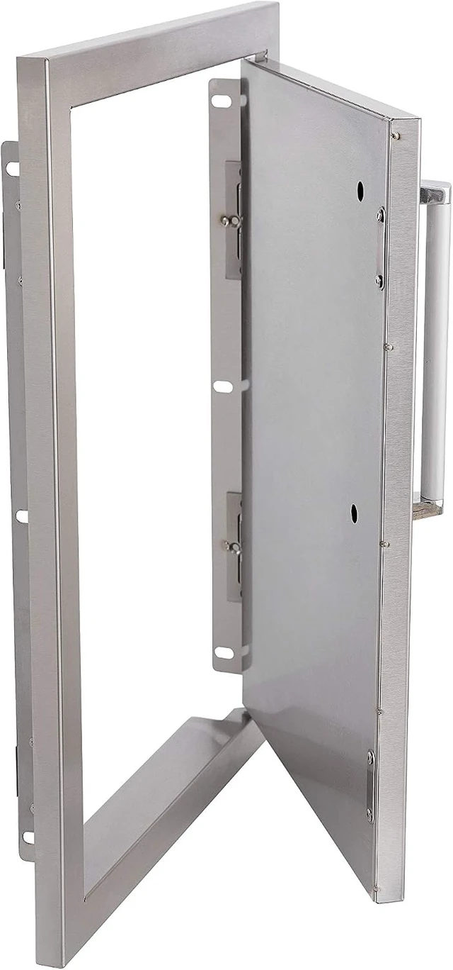 Alt view image 2 of 5 - Outdoor Kitchen Single Access Door,17x24 Inch,304 Stainless Steel BBQ Grill Doors,Silver (17W x 24H)