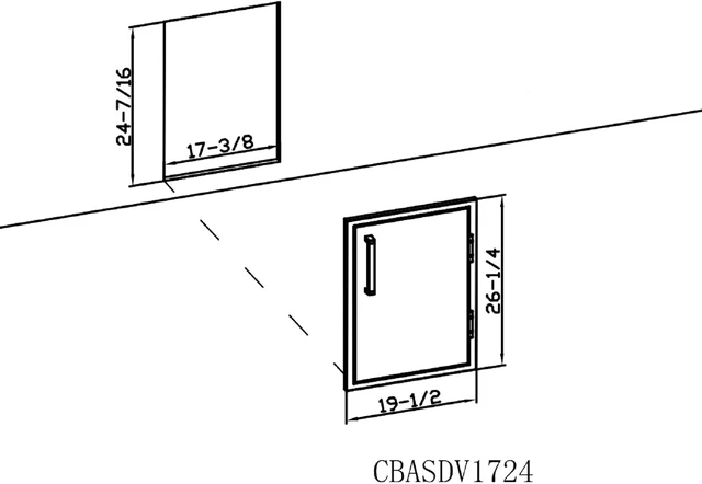 Alt view image 5 of 5 - Outdoor Kitchen Single Access Door,17x24 Inch,304 Stainless Steel BBQ Grill Doors,Silver (17W x 24H)