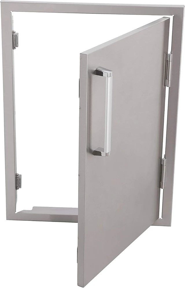 Alt view image 4 of 7 - Outdoor Kitchen Single Access Door,14x20 Inch,304 Stainless Steel BBQ Grill Doors,Silver (14W x 20H)