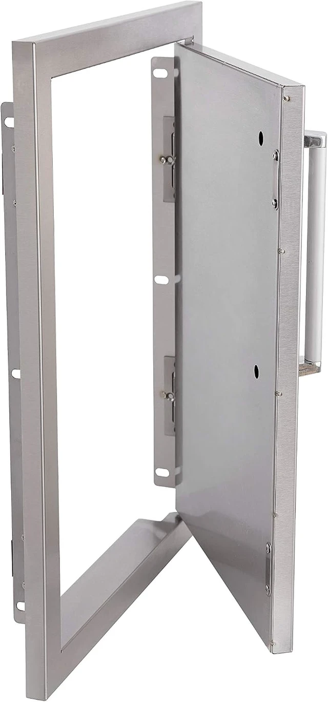 Alt view image 2 of 7 - Outdoor Kitchen Single Access Door,14x20 Inch,304 Stainless Steel BBQ Grill Doors,Silver (14W x 20H)