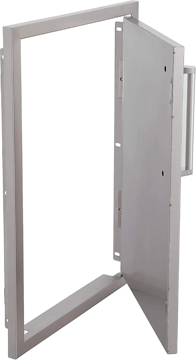 Alt view image 5 of 7 - Outdoor Kitchen Single Access Door,14x20 Inch,304 Stainless Steel BBQ Grill Doors,Silver (14W x 20H)