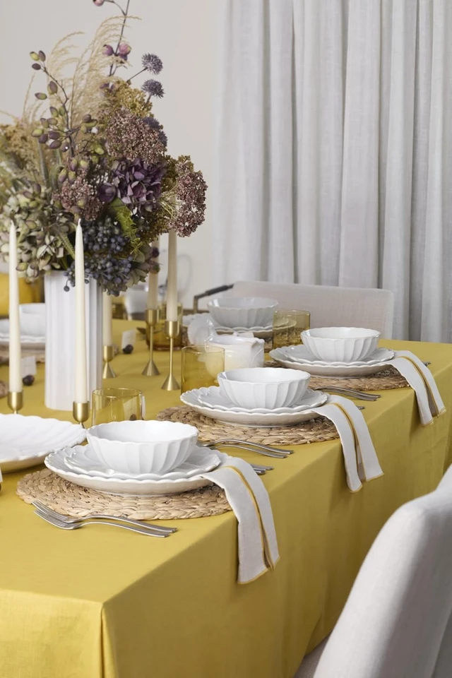 Alt view image 6 of 7 - French Perle Scallop White Dinnerware Set with Accent Plates