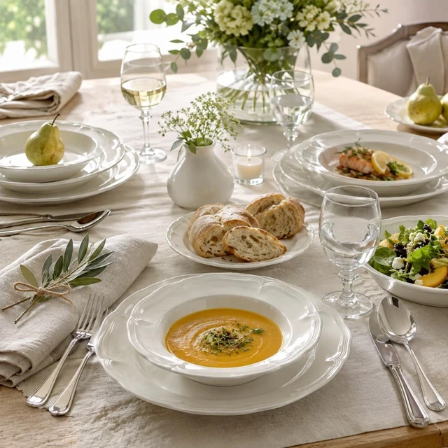 Alt view image 6 of 7 - Manoir 18 Piece Dinnerware Set, Creamy White
