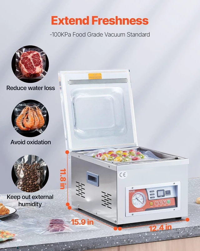 Alt view image 2 of 7 - Chamber Vacuum Sealer 260W Sealing Power 10.2 Inch Sealing Length