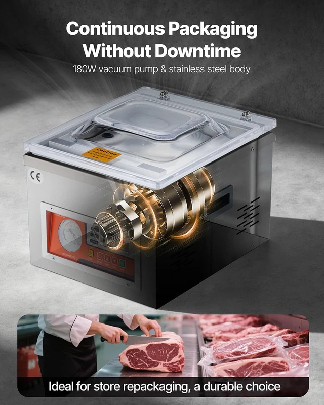 Alt view image 5 of 7 - Chamber Vacuum Sealer 260W Sealing Power 10.2 Inch Sealing Length