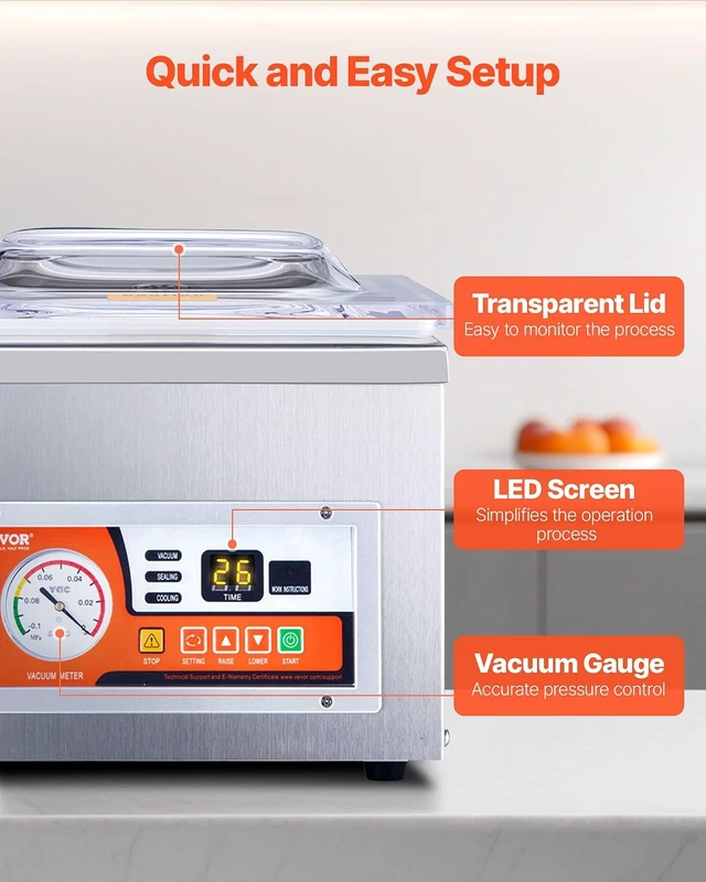 Alt view image 6 of 7 - Chamber Vacuum Sealer 260W Sealing Power 10.2 Inch Sealing Length