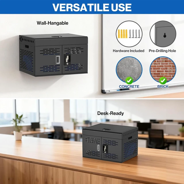 Alt view image 6 of 7 - 16-Device Locking Steel Charging Cabinet for iPad Chromebook Laptop