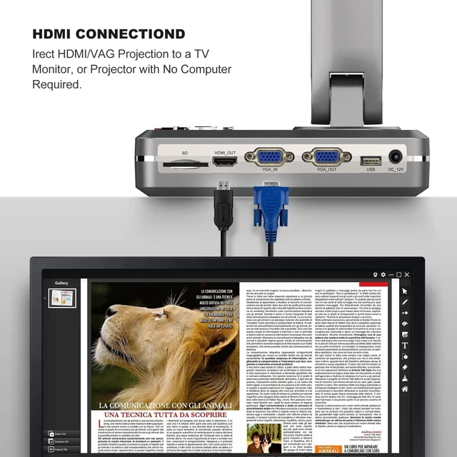 Alt view image 4 of 7 - WiFi/USB/VGA/HDMI Four Mode 8MP Wireless Document Camera with 7200mAh Battery for Teachers, Mac, Windows, Compatible, Online Teaching, Distance Learning and Web Conferencing
